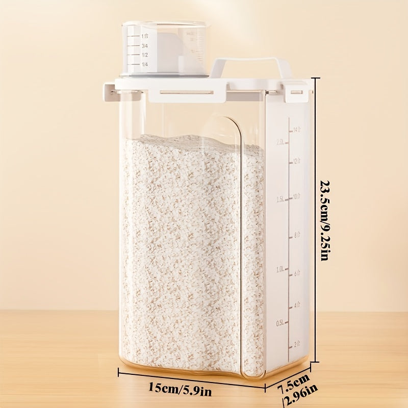 Airtight Rice & Grain Storage Containers | Set of 4 with Measuring Cup