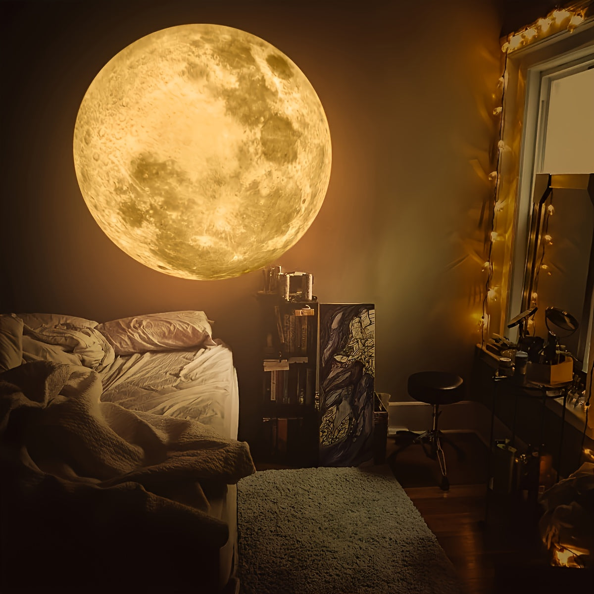 Starry Sky Projection Lamp – 360° Rotatable USB Moon Projector