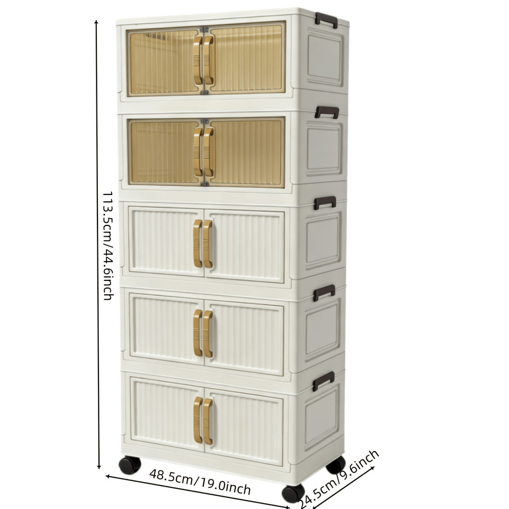 Foldable Storage Cabinet with Drawers | Space-Saving Organizer