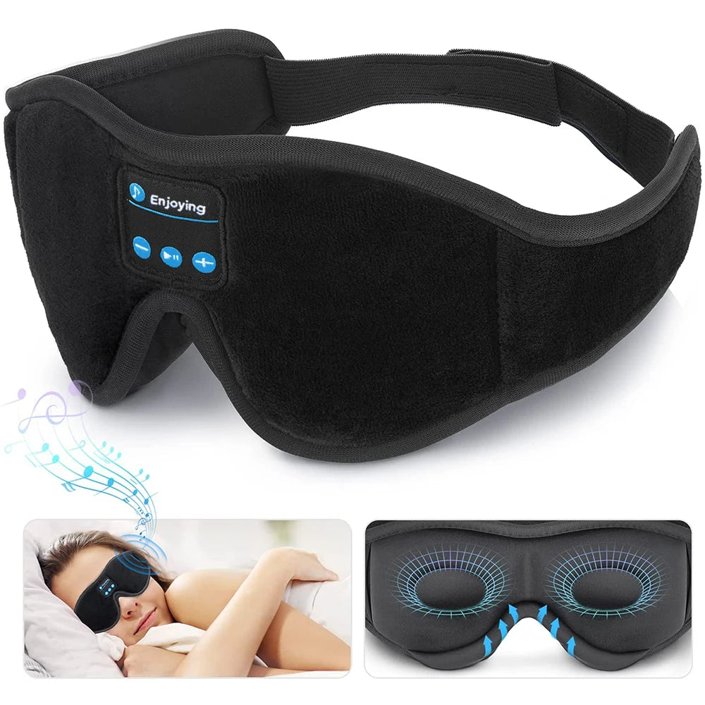 Bluetooth Sleep Mask with Built-In HD Speakers – 3D Eye Mask Headphones