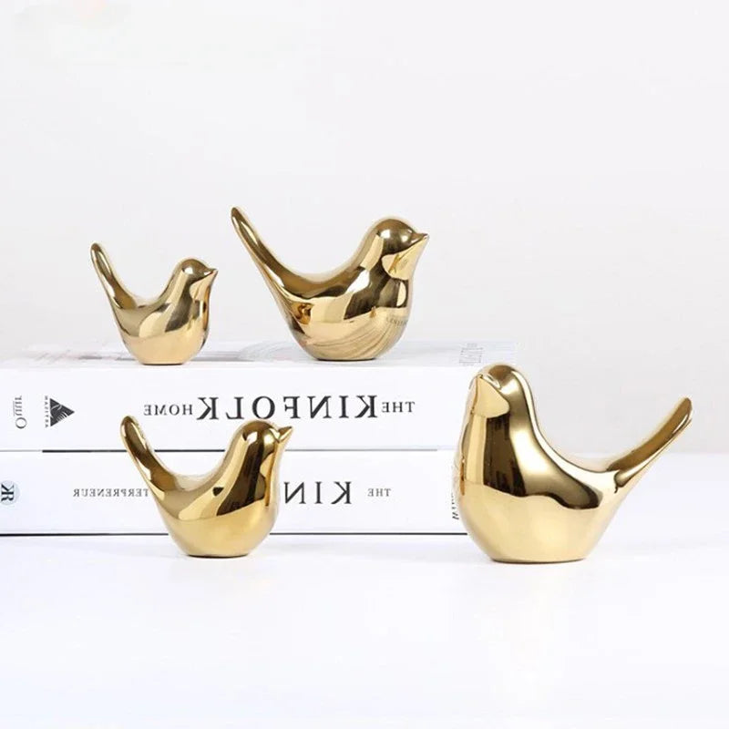Luxury Ceramic Bird Figurine | Modern Home Decor Accent & Wedding Ornament