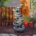 10-Tier Cascading Rock Water Fountain – Outdoor Garden Waterfall