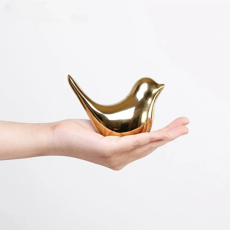 Luxury Ceramic Bird Figurine | Modern Home Decor Accent & Wedding Ornament