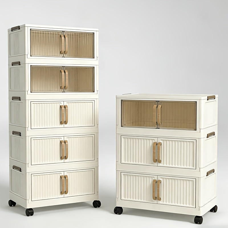 Foldable Storage Cabinet with Drawers | Space-Saving Organizer