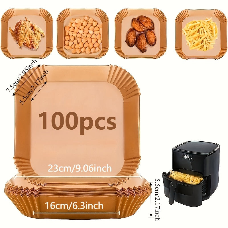 Air Fryer Parchment Liners | 50 or 100-Pack | Non-Stick, Heat-Resistant