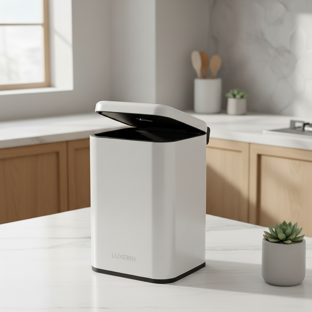 Smart Sensor Trash Can – White